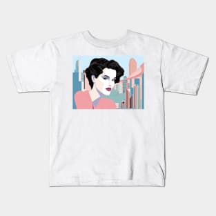 Femme Voyage Art Deco Patrick Nagel 80s Kids T-Shirt